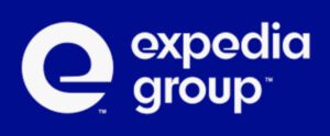 Expedia Group logo in white text on blue background